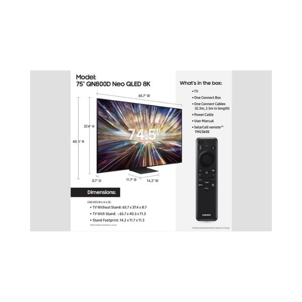 Samsung 75 inch Neo QLED 8K Smart TV 75QN800D - Image 2
